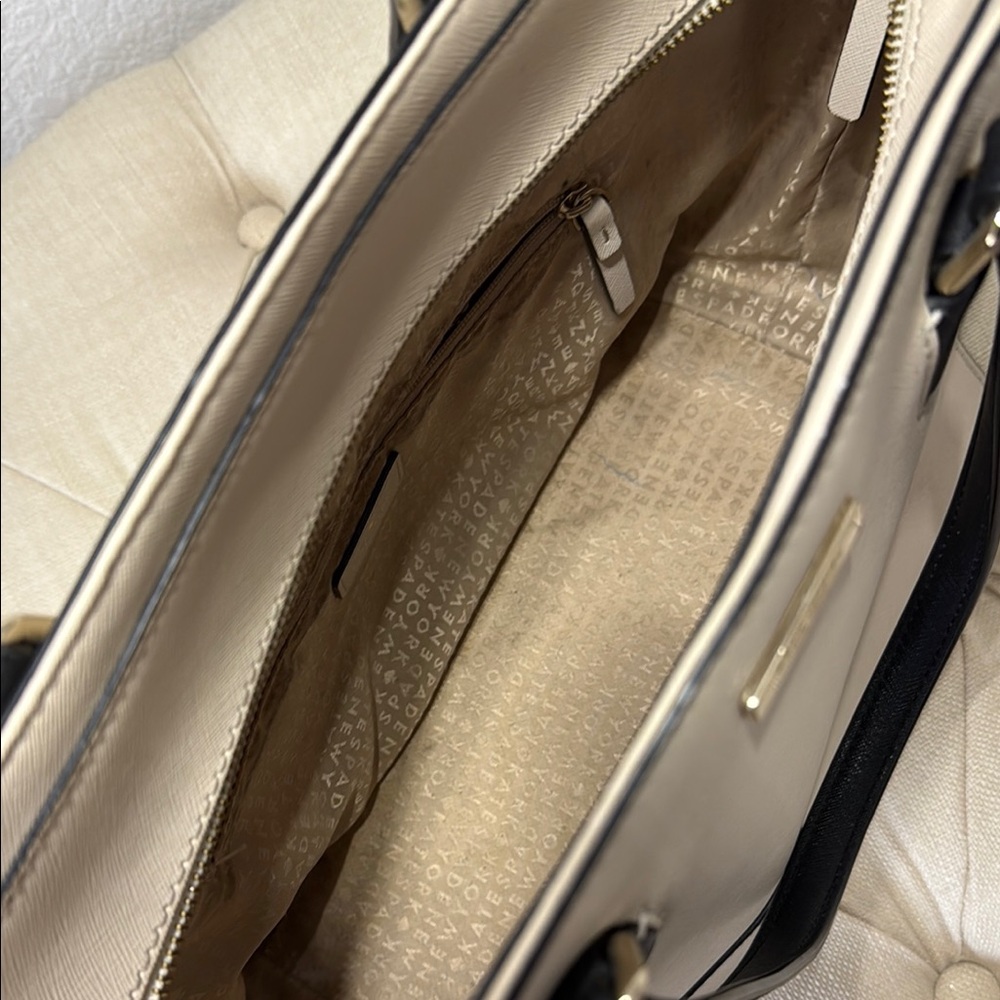 Kate Spade Cream & Black Structured Tote - Picture 9 of 14